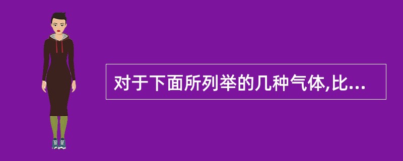 对于下面所列举的几种气体,比空气轻的气体有()