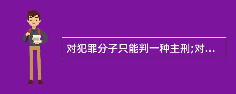 对犯罪分子只能判一种主刑;对同一犯罪行为只能在主刑之后判处一个或两个以上的附加刑