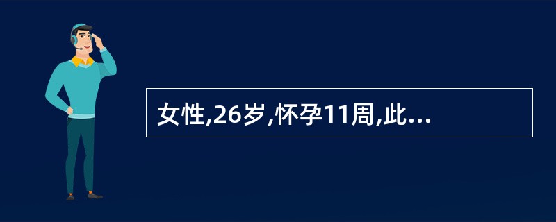 女性,26岁,怀孕11周,此时病人间断低热,伴左胸疼,继而呼吸困难,就诊发现“左