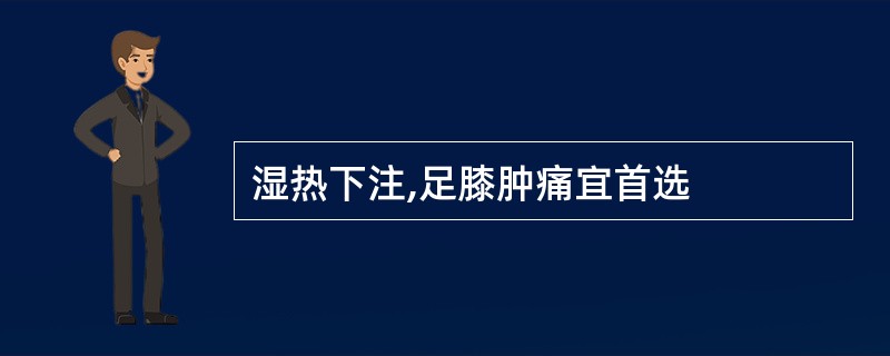 湿热下注,足膝肿痛宜首选