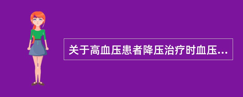 关于高血压患者降压治疗时血压控制的目标值,不正确的是