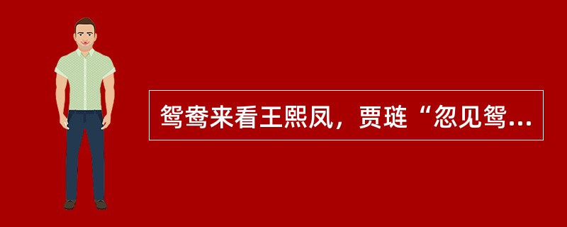 鸳鸯来看王熙凤，贾琏“忽见鸳鸯坐在炕上，便煞住脚，笑道：‘鸳鸯姐姐，今儿贵步幸临