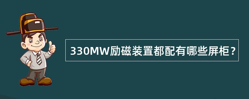 330MW励磁装置都配有哪些屏柜？