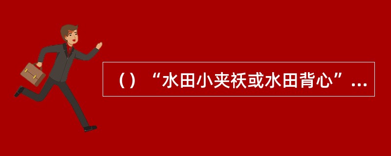 （）“水田小夹祅或水田背心”是指用多种颜色的零碎衣料剪成小方块，或用两块不同颜色