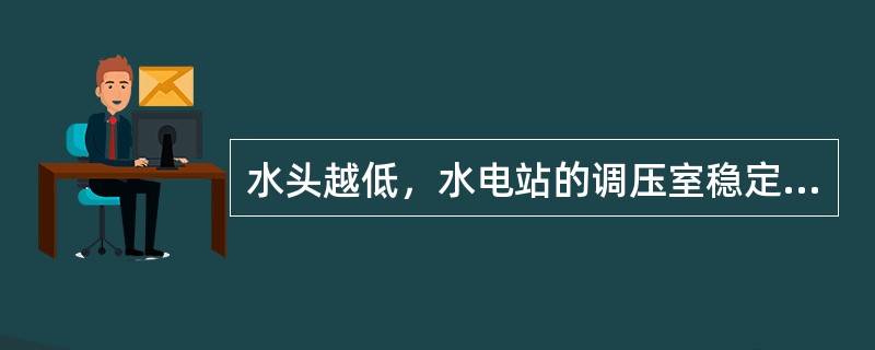 水头越低，水电站的调压室稳定断面越大。