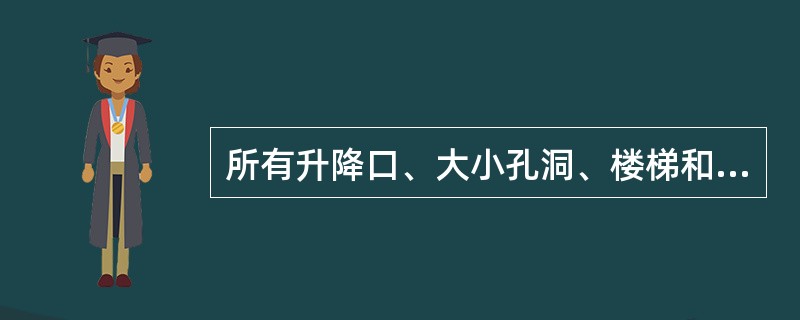 所有升降口、大小孔洞、楼梯和平台，必须装设不低于（）毫米高栏杆和不低于100毫米