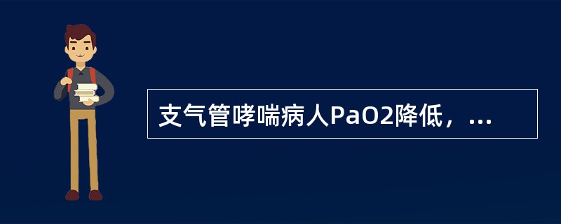 支气管哮喘病人PaO2降低，PaCO2增高提示（）。