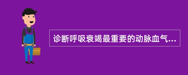 诊断呼吸衰竭最重要的动脉血气分析指标是（）。