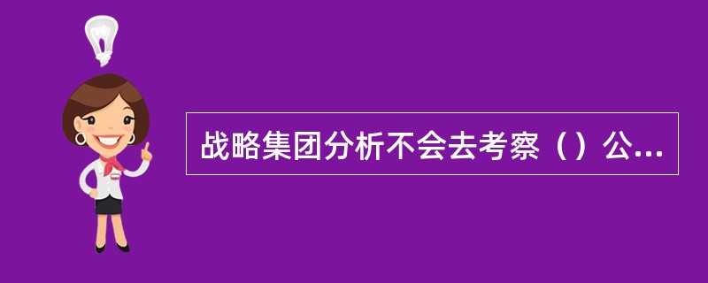 战略集团分析不会去考察（）公司。