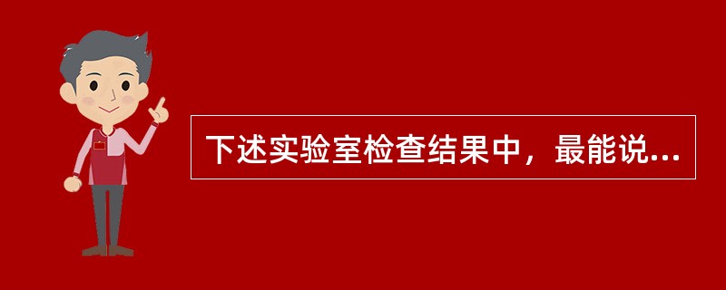 下述实验室检查结果中，最能说明慢性肾衰竭患者已进入尿毒症期的一项是()