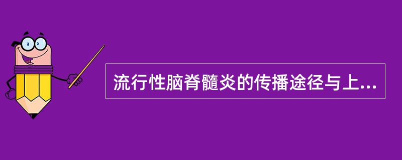 流行性脑脊髓炎的传播途径与上述哪项有关（）