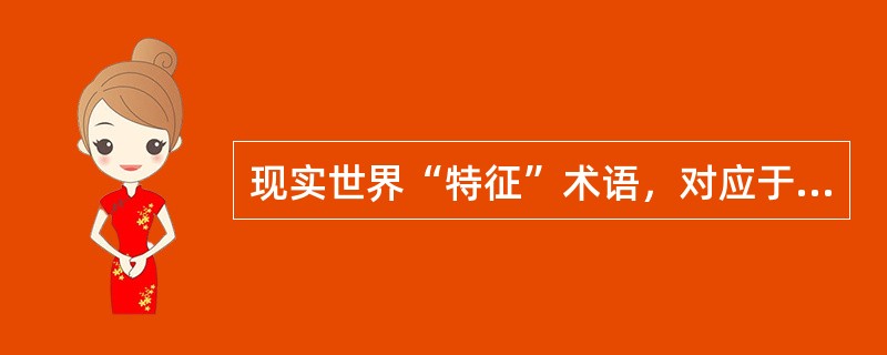 现实世界“特征”术语，对应于数据世界的（）。