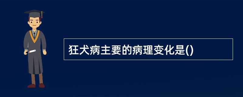 狂犬病主要的病理变化是()