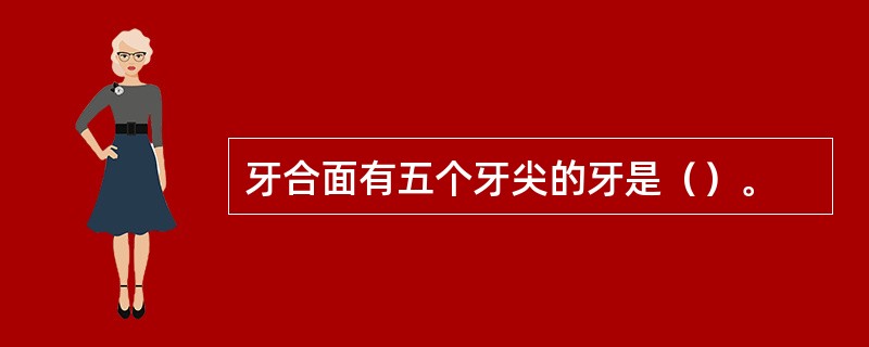 牙合面有五个牙尖的牙是（）。