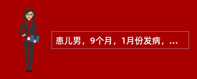 患儿男，9个月，1月份发病，发热14小时，伴皮肤瘀斑2小时，体检：烦躁不安，面色