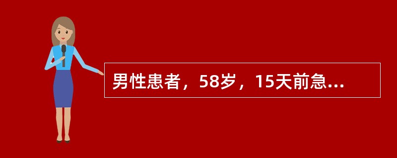 男性患者，58岁，15天前急性心肌梗死，现出现心前区疼痛，闻及心包摩擦心率增快，