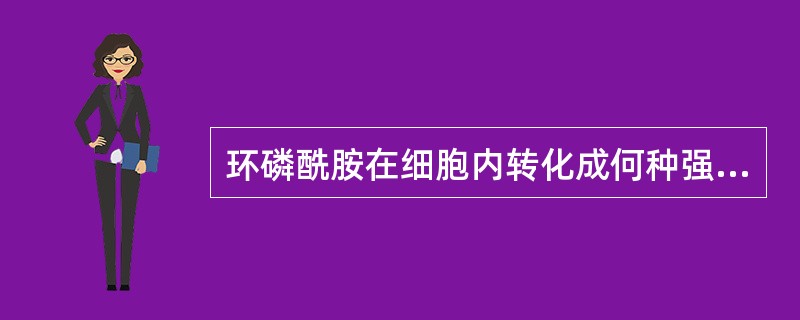 环磷酰胺在细胞内转化成何种强效代谢物起烷化作用（）