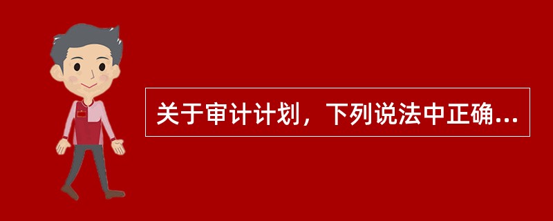 关于审计计划，下列说法中正确的有（）。