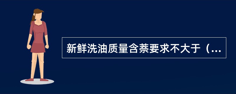 新鲜洗油质量含萘要求不大于（）%。