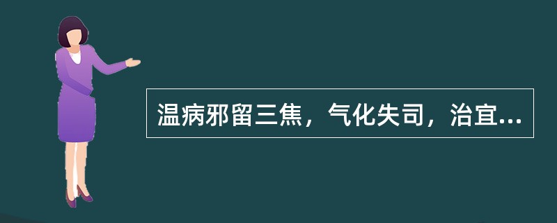 温病邪留三焦，气化失司，治宜（）