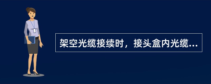 架空光缆接续时，接头盒内光缆的加强芯应（）