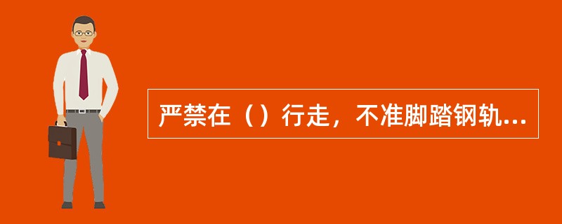 严禁在（）行走，不准脚踏钢轨面、道岔连接杆、尖轨等。