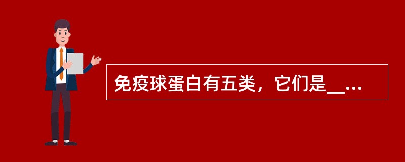 免疫球蛋白有五类，它们是_____、______、______、______、_