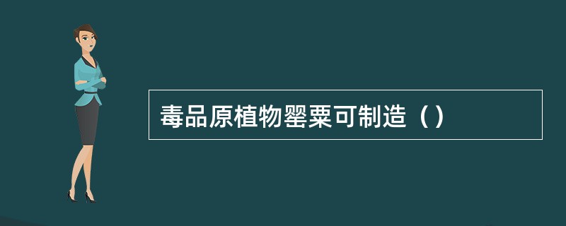 毒品原植物罂粟可制造（）