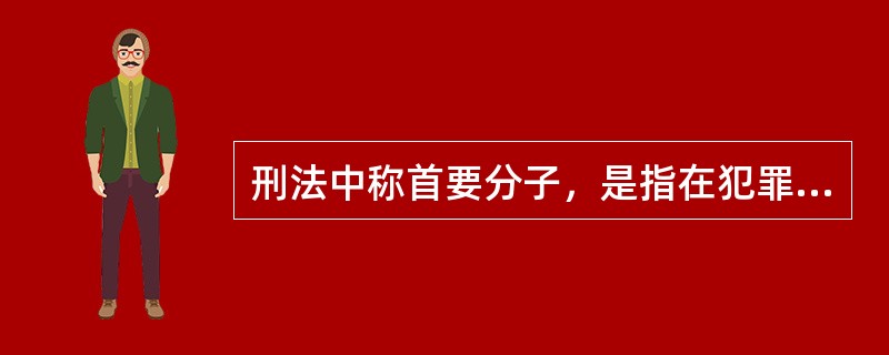 刑法中称首要分子，是指在犯罪集团或者聚众犯罪中起（）作用的犯罪分子。