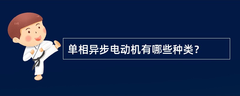 单相异步电动机有哪些种类？