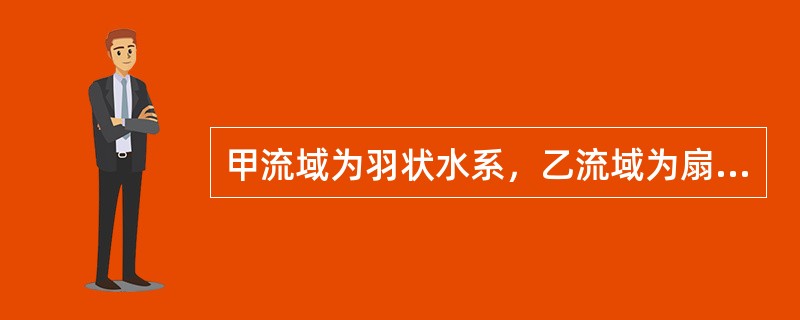 甲流域为羽状水系，乙流域为扇状水系，其它流域下垫面因素和气象因素均相同，对相同降