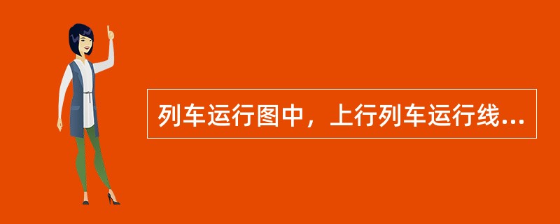 列车运行图中，上行列车运行线用（）表示。