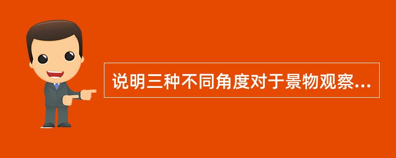 说明三种不同角度对于景物观察的结果？