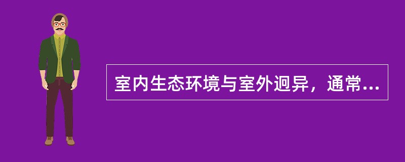 室内生态环境与室外迥异，通常光照不足。