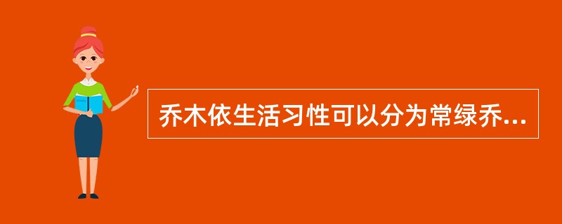 乔木依生活习性可以分为常绿乔木、落叶乔木两种类型。