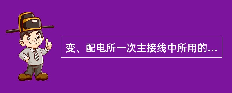 变、配电所一次主接线中所用的电气设备，称为（）。