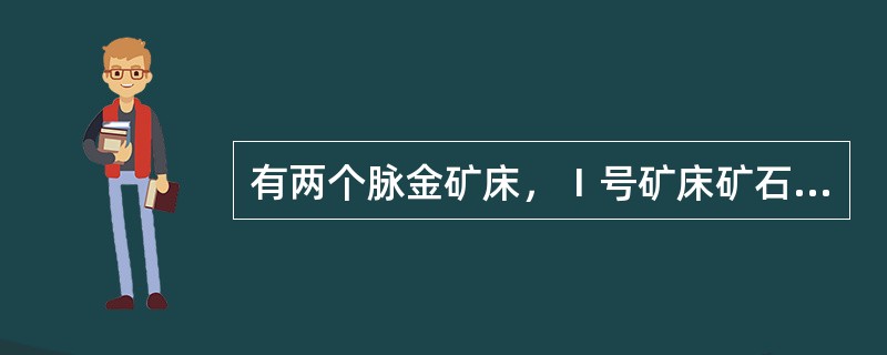 有两个脉金矿床，Ⅰ号矿床矿石金颗粒的粒度0.02mm；Ⅱ号矿床矿石金颗粒的粒度0