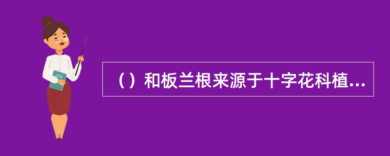 （）和板兰根来源于十字花科植物菘蓝的生药。