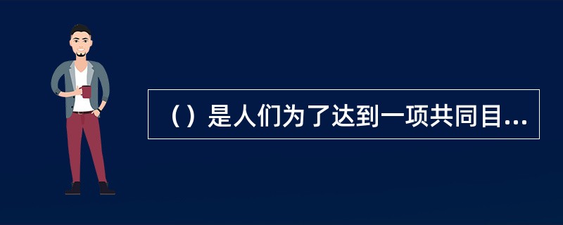 （）是人们为了达到一项共同目标建立的组织机构，是综合发挥人力、物力等各种资源效用