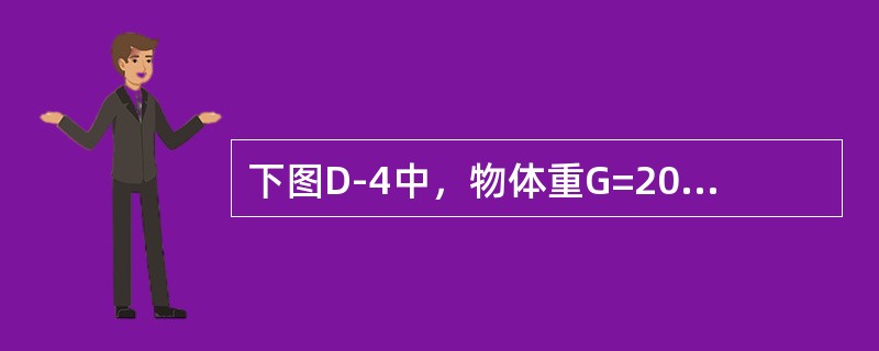 下图D-4中，物体重G=200N，用P=50N的水平力压在铅直墙上。已知物体与墙