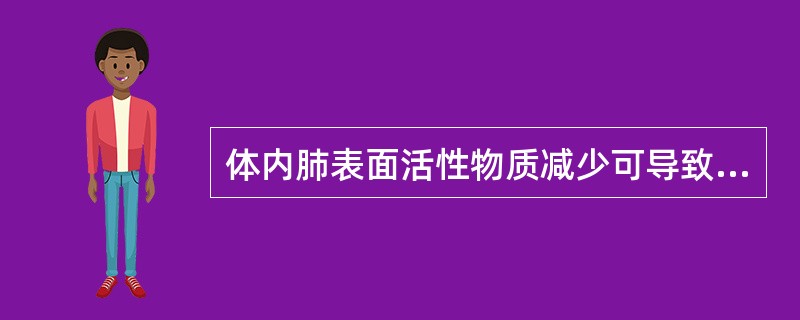 体内肺表面活性物质减少可导致（）