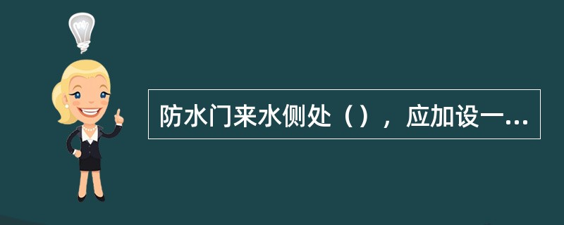 防水门来水侧处（），应加设一道挡物篦子门。防水门和篦子门之间，不得停放车辆或堆放