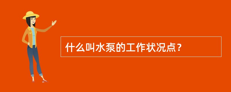 什么叫水泵的工作状况点？