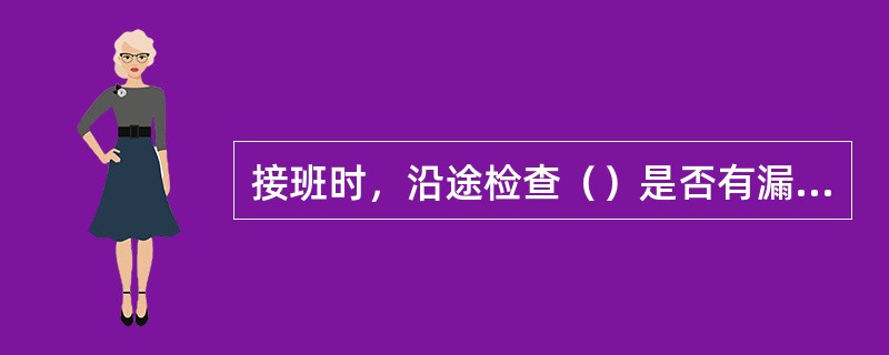 接班时，沿途检查（）是否有漏液现象。