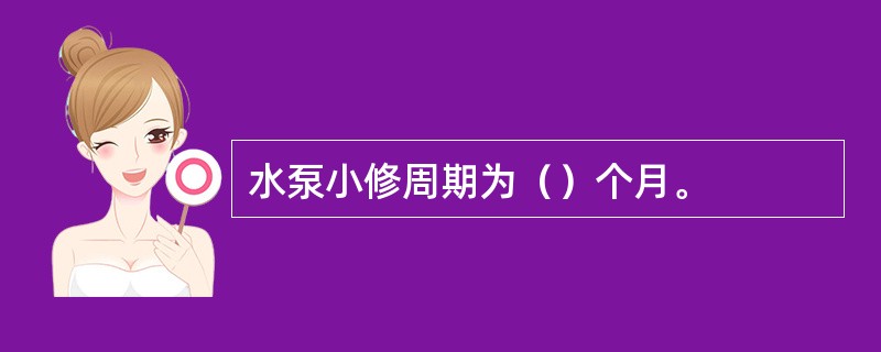 水泵小修周期为（）个月。