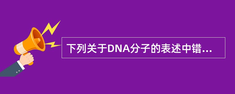 下列关于DNA分子的表述中错误的是（）
