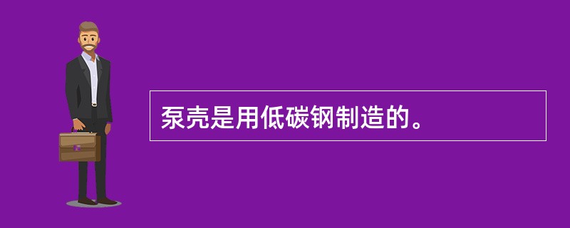 泵壳是用低碳钢制造的。