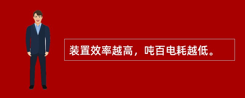 装置效率越高，吨百电耗越低。