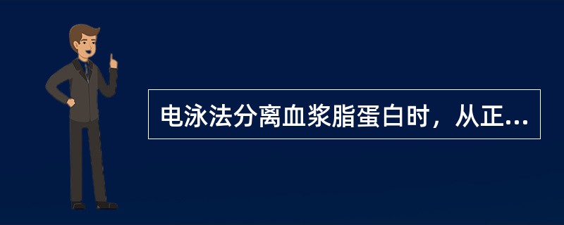 电泳法分离血浆脂蛋白时，从正极-负极依次顺序的排列为（）