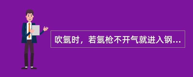 吹氩时，若氩枪不开气就进入钢液，易造成氩棒端部透气砖（）。